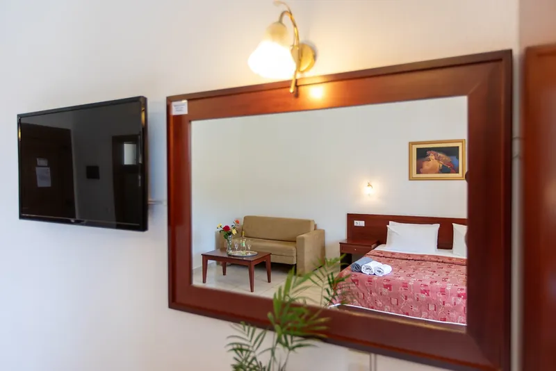 The mirror and TV