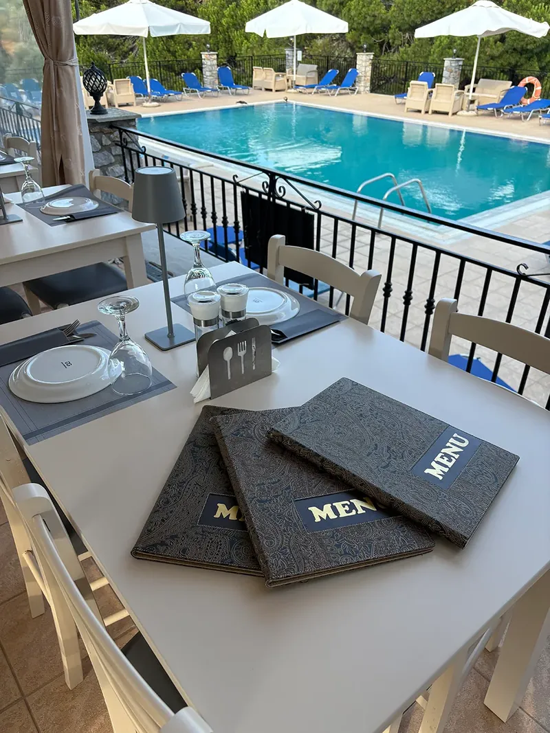 A table set with menus