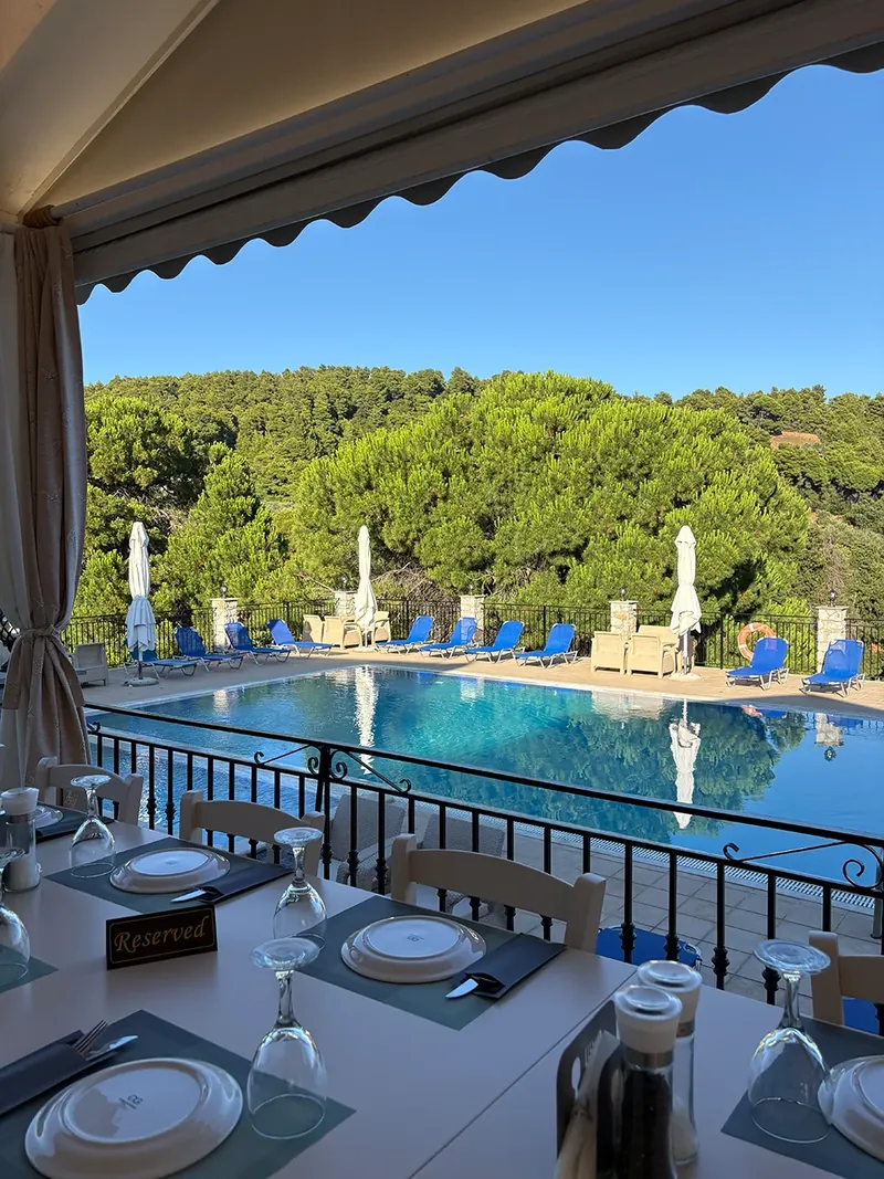 The taverna and the pool
